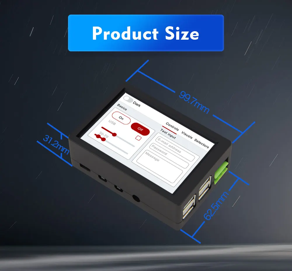 fio wifi bluetooth 3.5 Polegada display 5v