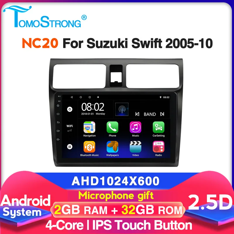 Tomostrong NC20 для Suzuki Swift 2005 2006 2007 2008 2009 2010 Автомобильный gps мультимедийный плеер 4 ядра