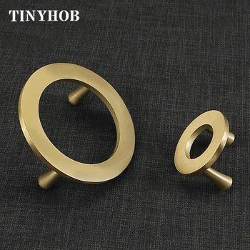 

Satin Brass Vintage Antique Ring shape Cabinet Handles Furniture Handle Drawer Knobs Wardrobe Door Pulls Furniture Hardware