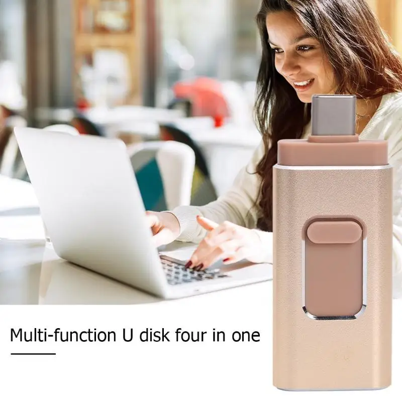 4 в 1 OTG тип-c USB флэш-накопитель 8Pinc 128GB Флешка U диск высокая скорость для смартфонов Lightning/type-C/USB/Miro USB