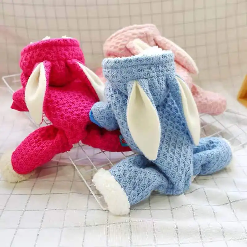 Одежда для домашних животных, костюм Mascotas, одежда для домашних животных, толстовки с капюшоном с милыми заячьими ушками, одежда для собак, Флисовая теплая куртка для щенков