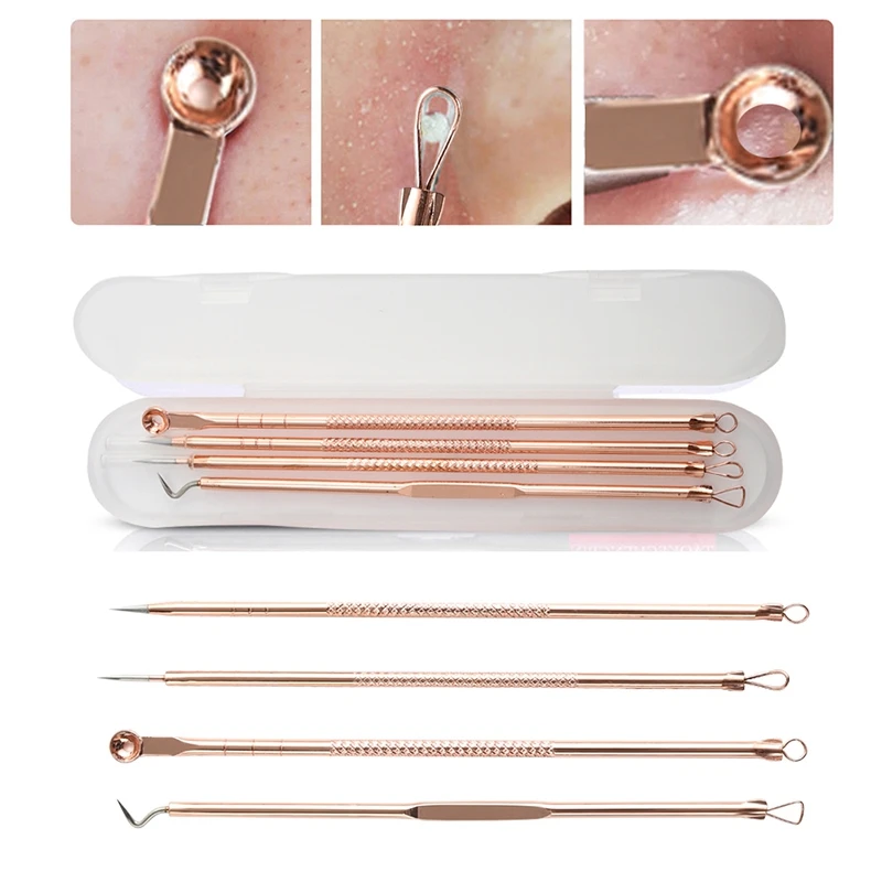 4 Pcs Stainless Steel Blackhead Remover Tool Kit Acne Comedone Pimple Blemish Extractor | Красота и здоровье