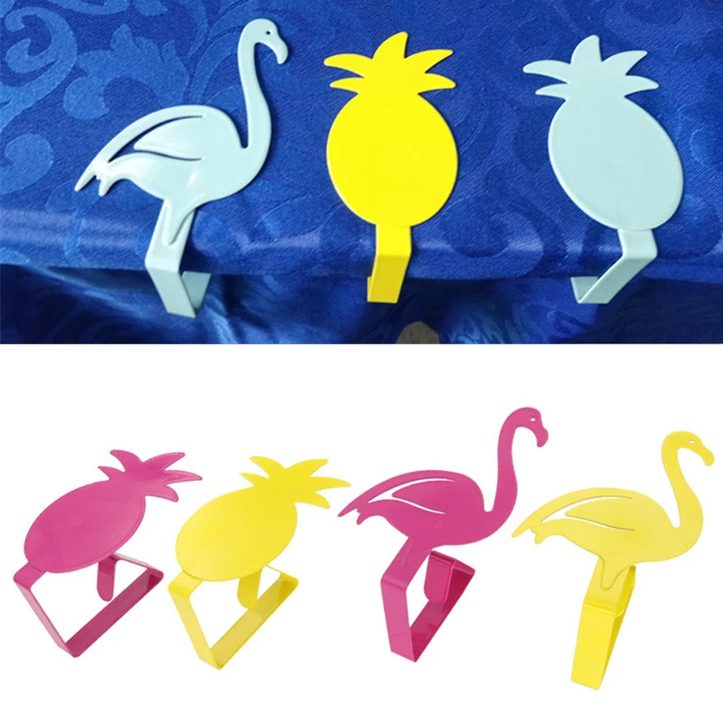 

4PCS Stainless Steel Flamingo Tablecloth Clamps Wedding Party Promenade Table Cover Holder Clip Adjustable Tablecloth Clips