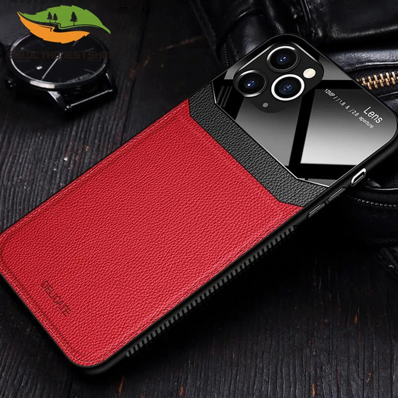 Гибридный чехол для телефона из кожи и акрила iPhone XR XS X Max 8 7 6 6s s Plus роскошный