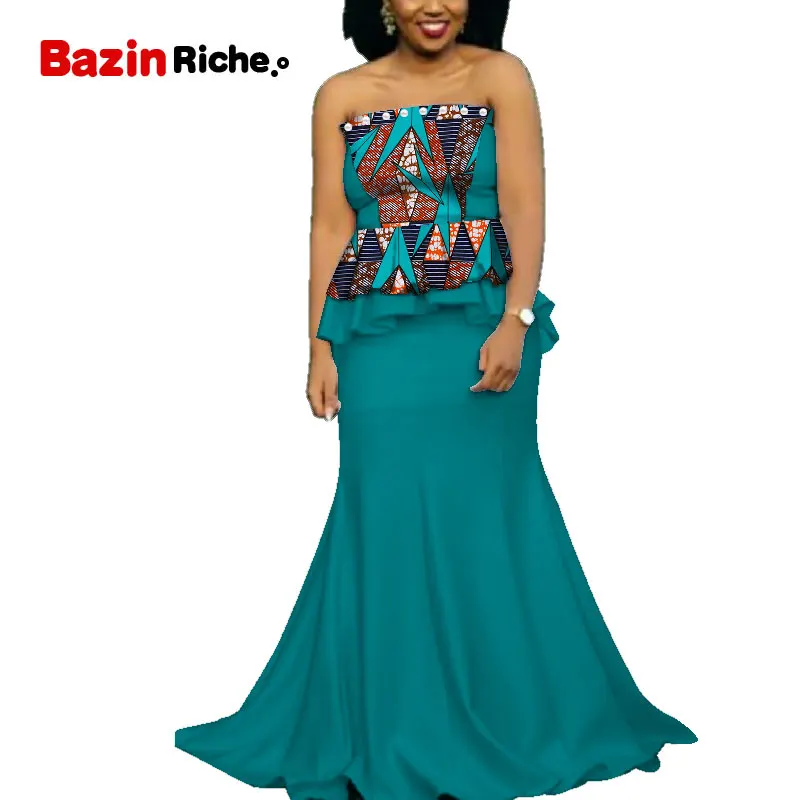 Высокое качество 2019 африканская Женская юбка набор Дашики хлопок кроп топ и юбка африканская одежда хорошее шитье женские костюмы WY5109