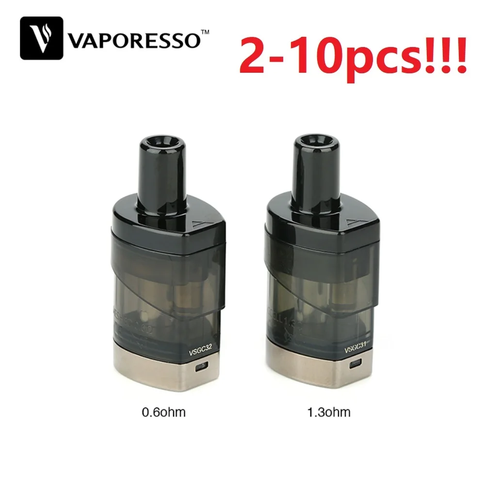 2~ 10 шт./лот Vaporesso Podstick Pod 2 мл емкость электронная сигарета 1.3ohm и 0.6ohm Pod Fit Vaporesso Podstick Kit Vape электронная сигарета