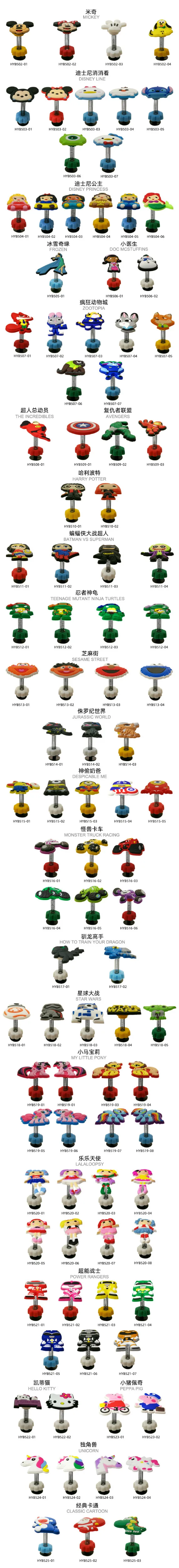100pcs Hot Cartoon Figures Standing Flat Spring shoe charms PVC shoe accessories shoe decoration Safety for croc jibz Woman Kids