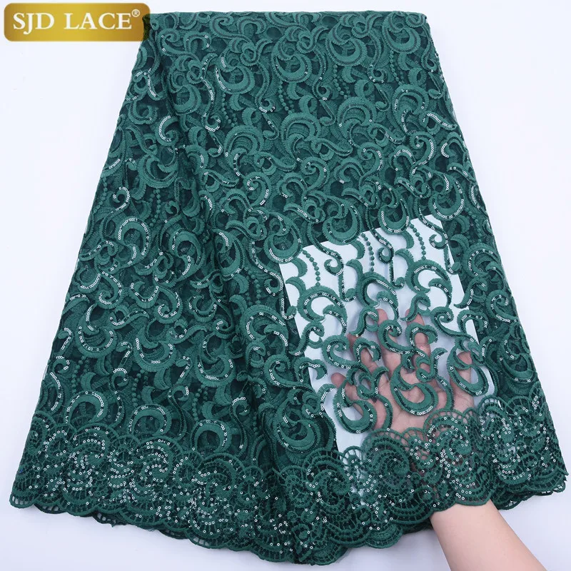 SJD LACE High Quality Milk Silk Lace Sequins Fabric Embroidery African Tulle Nigerian French A1815 | Дом и сад