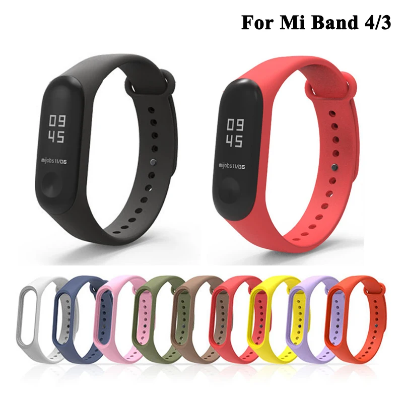 Многоцветный силиконовый ремешок сменный для Mi Band 4/3 Смарт-часы с браслетом-плечевой ремень