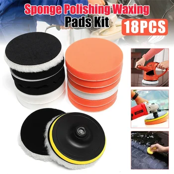 

18 PCS/Set Car Polishing Sponge Pad Waxing Polishing Wheel Wool Ball Tool