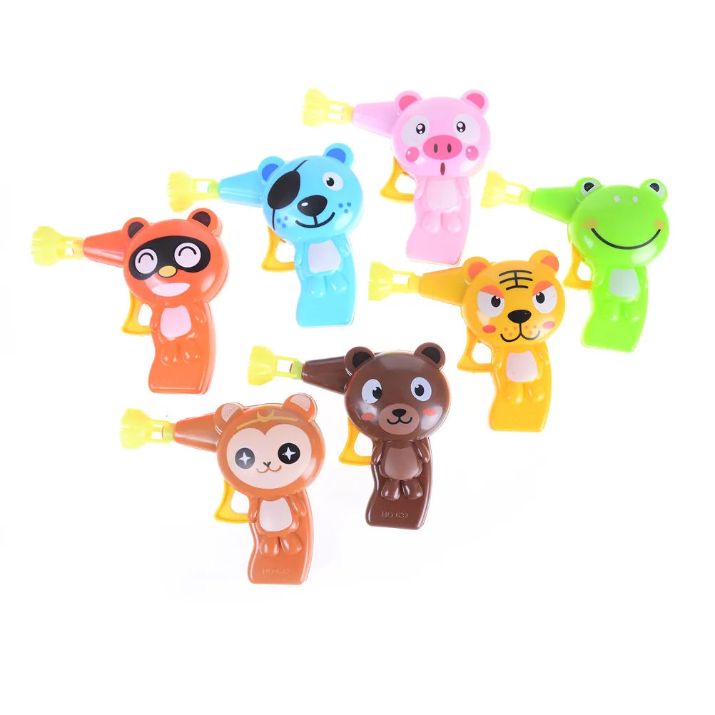 1X Lovely Cartoon Animal Soap Water Bubble Gun For Kid Children Blowing Bubbles Toy Manual Bubble Gun blower Outdoor Toys