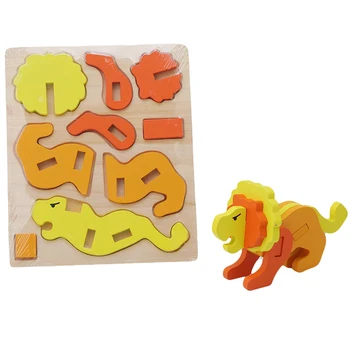 

New Wooden Toys For Children Animal Cartoon 3D Puzzle Jigsaw Puzzle Baby Toys Child Early Educational Aids KIds toy Gift