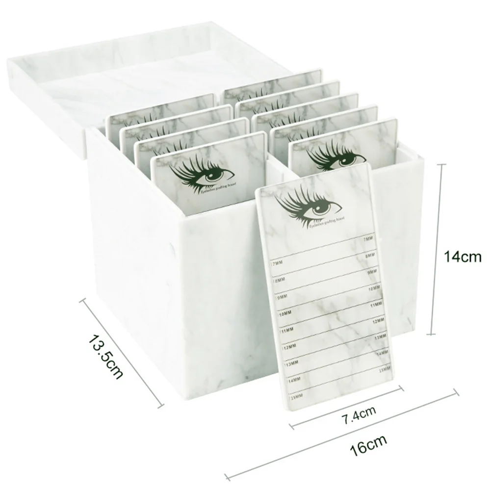 Органайзер для макияжа, держатель для салона, инструмент для мрамора, профессиональный поддон, большая емкость, ящик для хранения ресниц, практичный, 10 слоев, акриловый