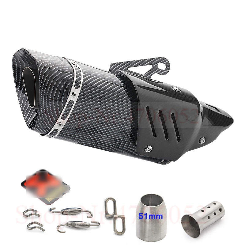 Мотоцикл ForAkrapovic выхлоп Escape для R1 R6 R3 Z900 KTM390 модифицированный Uiversal мотоцикл лазерный скутер углеродный глушитель наклейка - Цвет: E