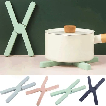 

Silicone Trivet for Hot Pans Folding Pot Stand Heat Protector Trivet Kitchen Worktops Bar Trivet Nonslip Rubber Hot Pan Holder