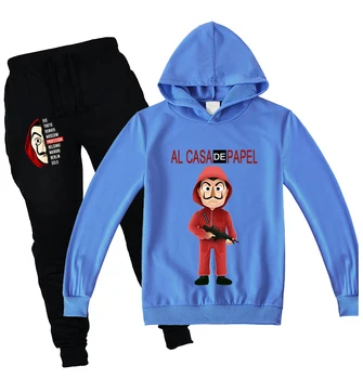 

Movie Costume Money Heist The House of Paper La Casa De Papel Boys Hoodies pants sets kids autumn New Sweatshirt sets Costumes