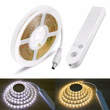 Светодиодный светильник для шкафа с PIR датчиком движения 1 м 2 м 3 м интеллектуальная полоса Ночной светильник под шкаф светильник s Кухня ЛЕСТНИЦЫ шкаф кровать лампа