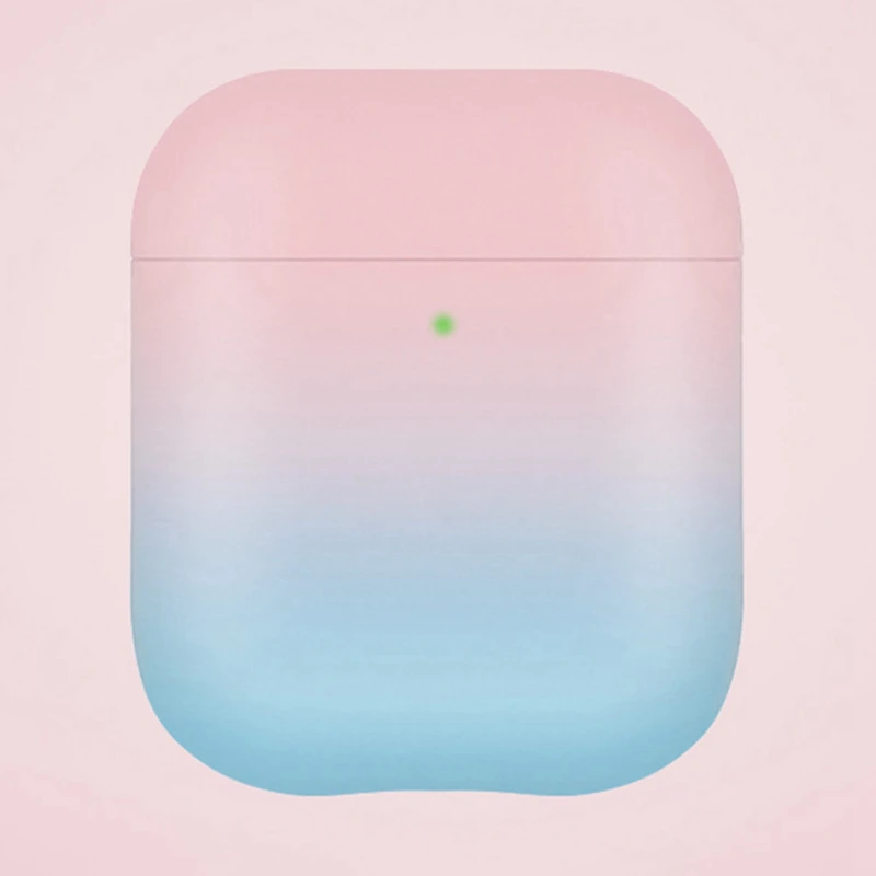 Для AirPods чехол градиентные радужные цвета защитный жесткий чехол Bluetooth беспроводные наушники чехол для Air Pods 2 Чехол для наушников
