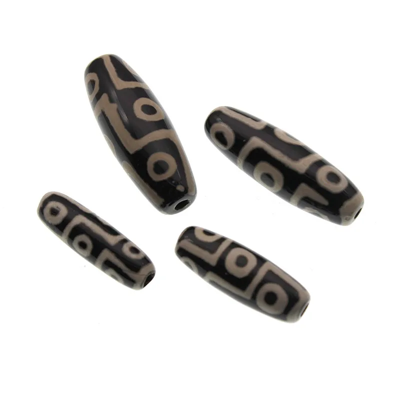 2 шт. натуральный черный Агаты камень тибетский свободный разделитель 9 глаза