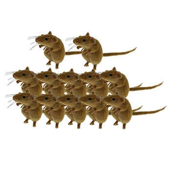 

12 Piece Clay Mouse Animal Model Figure Home Garden Craft Ornament Summer Decor