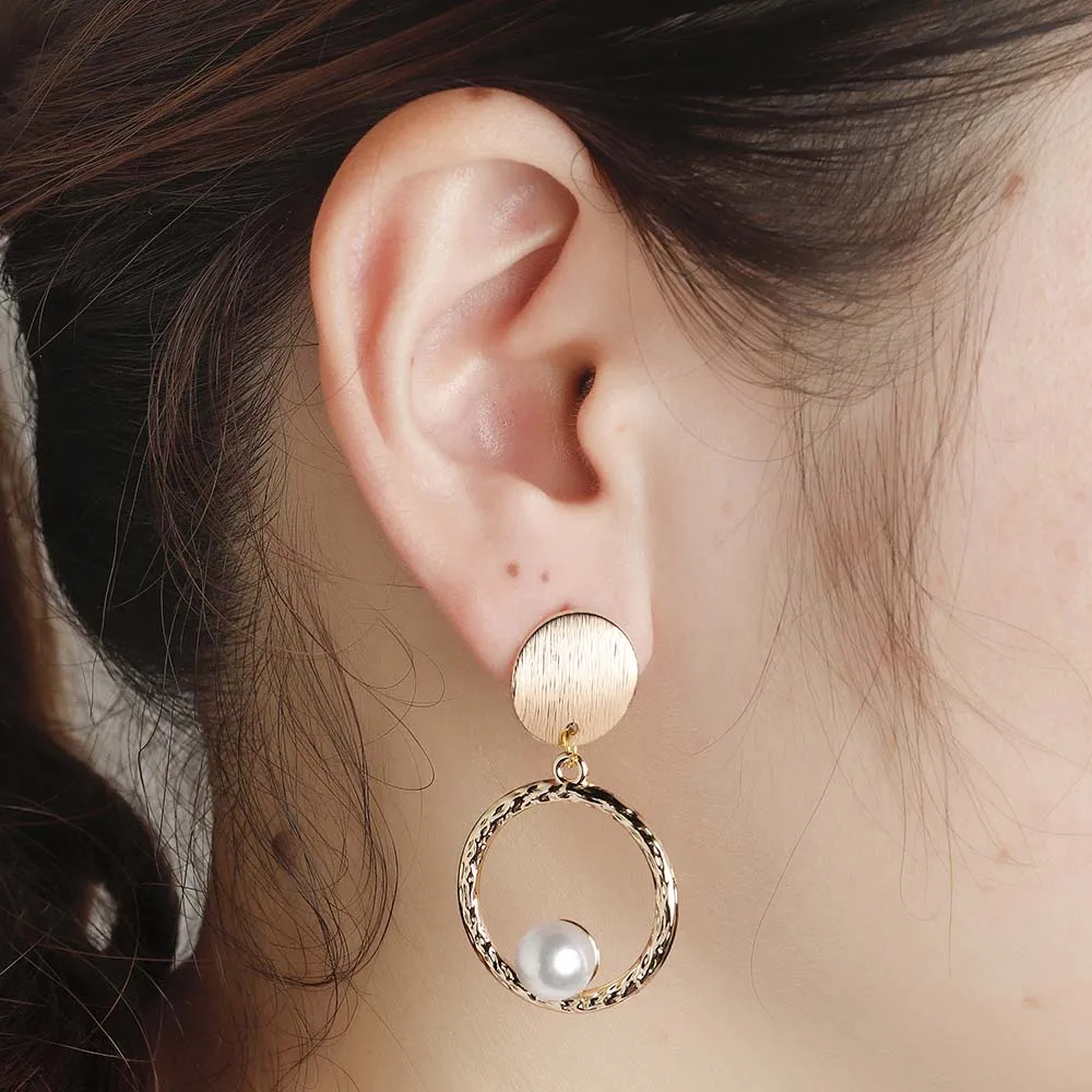 Элегантные Геометрические круглый диск большие серьги для влюбленных подарок деликатная имитация жемчужные серьги вечерние Винтажные Ювелирные изделия Pendientes Brinco