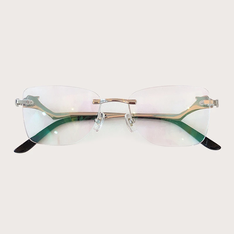 No1 Eyeglasses Мужские квадратные очки оправа с фирменным дизайнером без оправы оправа для очков - Цвет оправы: No1 Eyeglasses