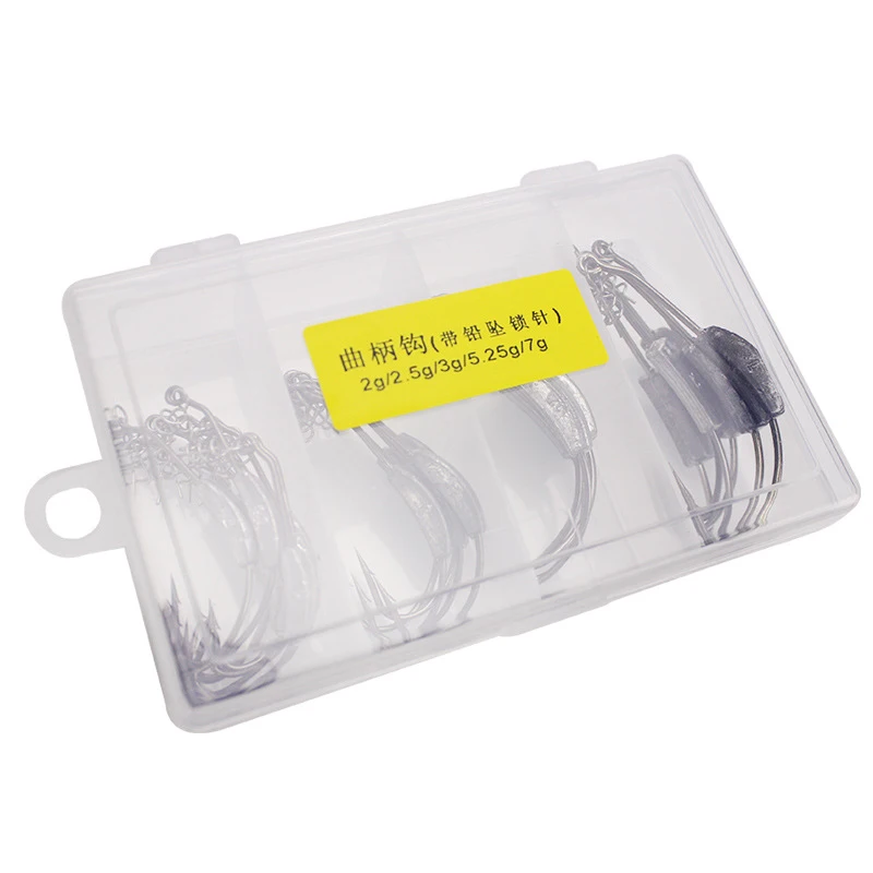

Fishing Lure with Lead Crank Hook Spring Lock Needle Single Hook Texas Fishing Kit Accessories 26 Hook Set Fishing Tackle Access
