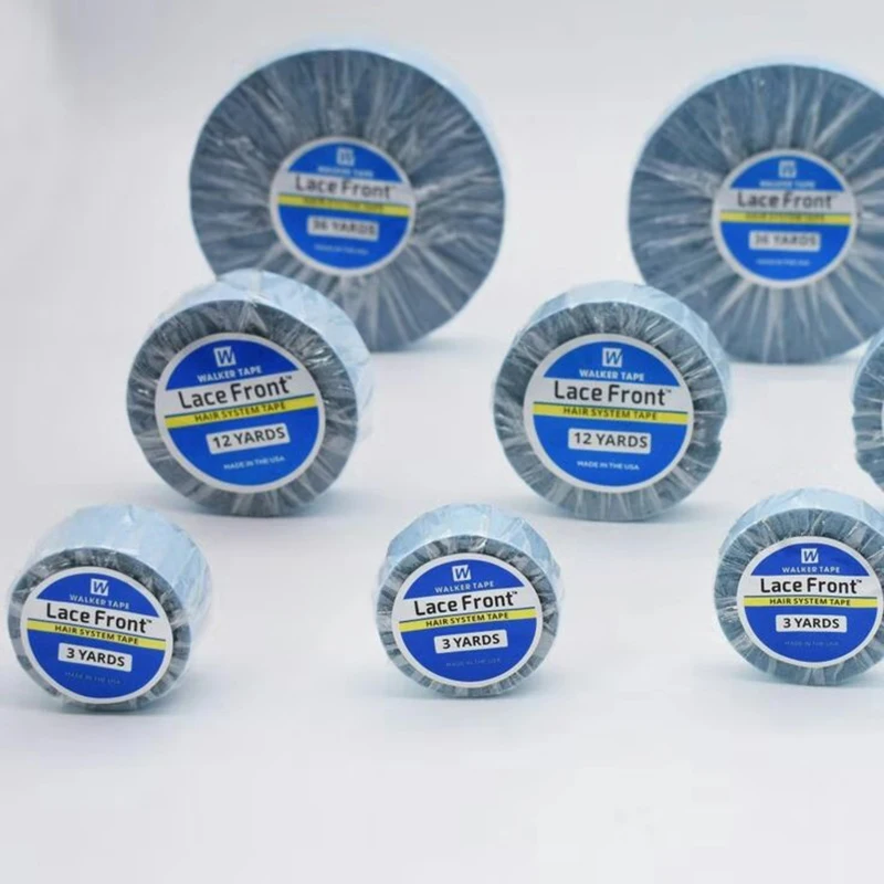 2cm Wide Lace Front Support Tape Double-Side Hair Extensions Adhesives Hair Glue For Lace Wigs Blue Tape 3yards 12yards 36yards
