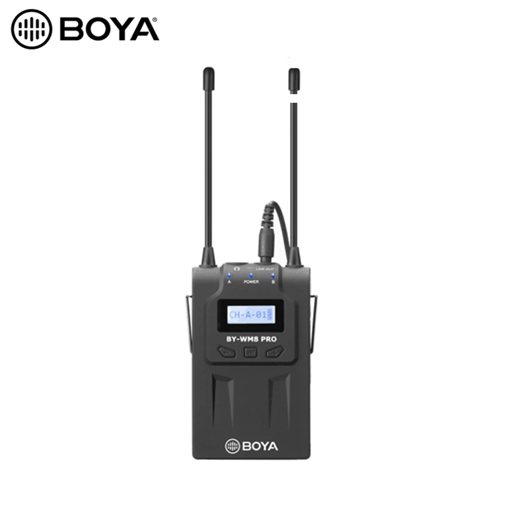 BOYA портативный беспроводной микрофон комплект системы Двухканальный UHF 48 микрофон для Canon Nikon DSLR SLR видеокамеры ENG EFP Vlog съемки