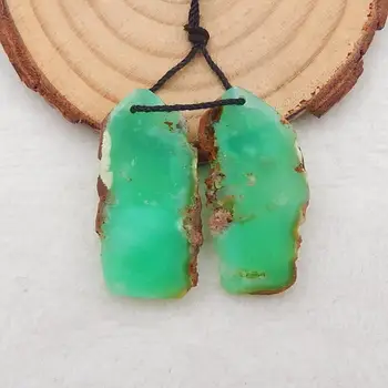 

Natural Chrysoprase fashion women Earrings Pairs,Semiprecious jewelry Earrings 33x17x4mm，6.5g