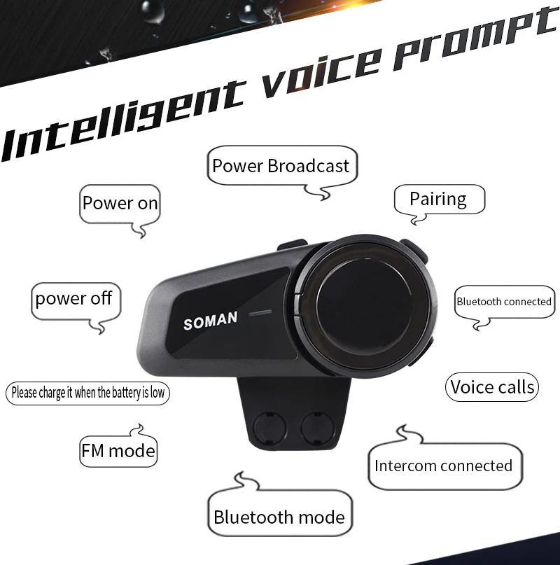 2 шт 1000 м Мотоциклетный Bluetooth переговорный Универсальный Сопряжение Bluetooth шлем домофон гарнитура Intercomunicador Moto SM-M2