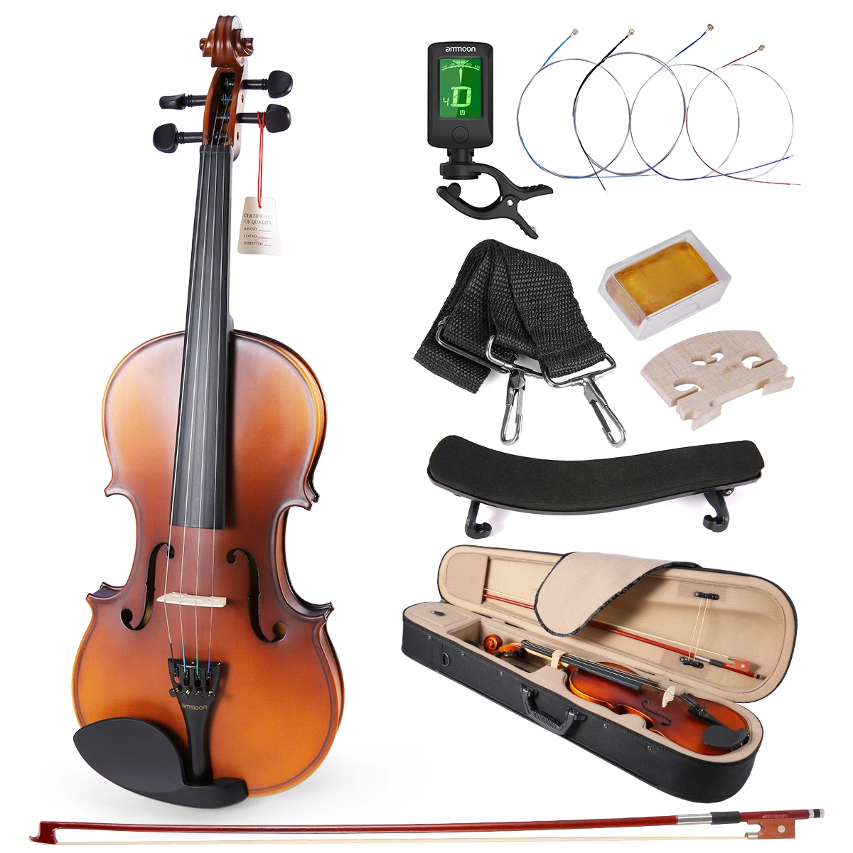 Dilwe 3 in 1 Violin Set Violin Tailpiece /& Tailpiece Rope /& Tuners Kits Set for 4//3 4//4 Violin Replacement Part