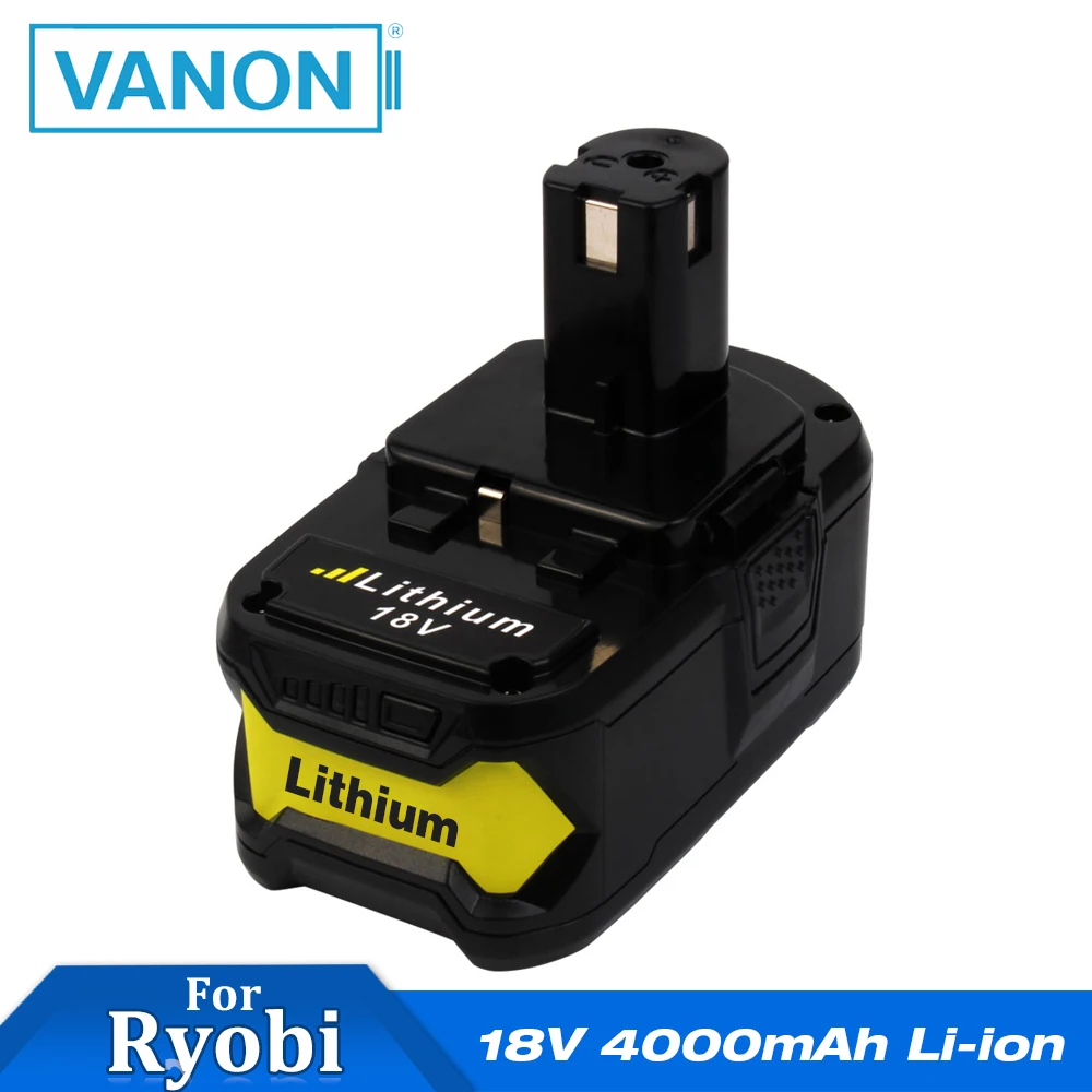 VANON для Ryobi P104 P108 18 в 4000 мАч перезаряжаемые электроинструменты литиевая батарея li-ion BPL18151 BPL1820 ONE+ Аккумуляторная дрель