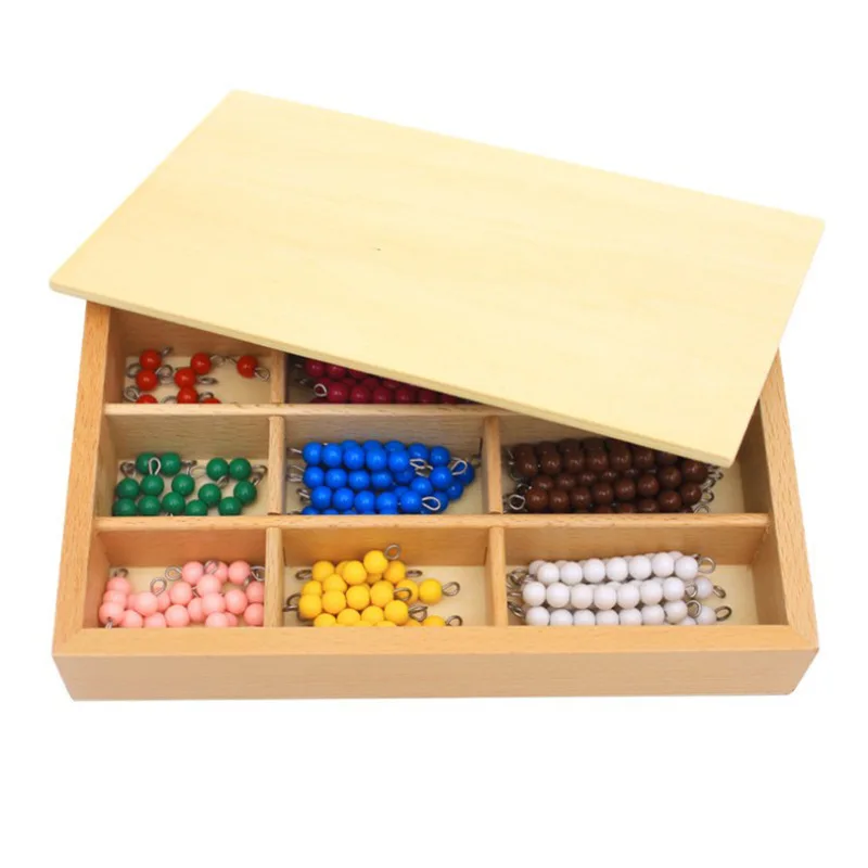 

Montessori Mathematics Teaching Aids Montessori Color chuan zhu bang Children Professional Early Childhood Educational Beaded Bo