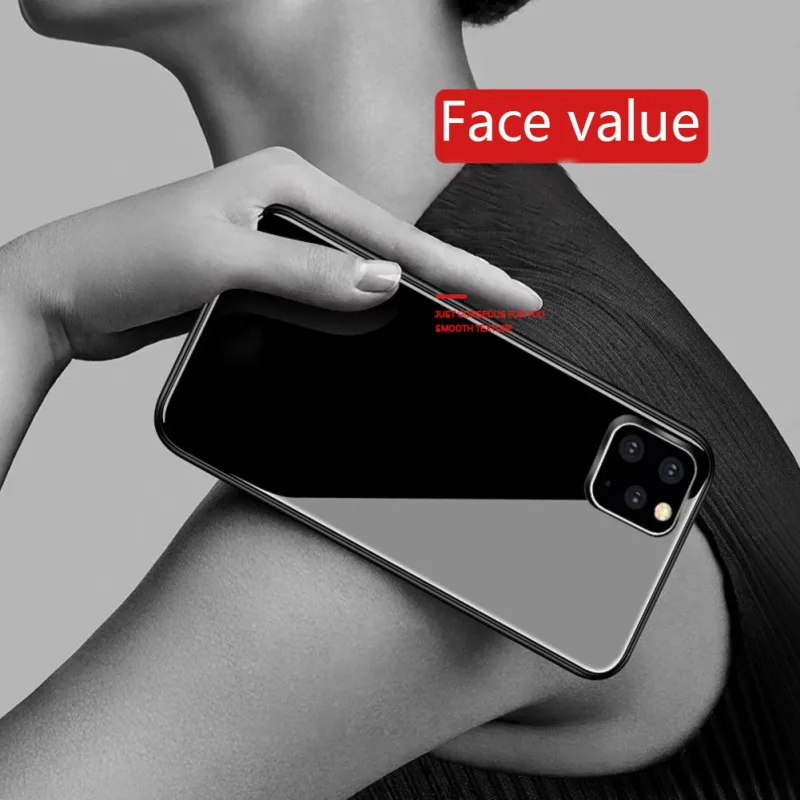 Модный чехол из закаленного стекла для iPhone 11 с картой памяти