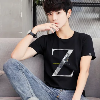 

Summer new women's street letter characters print loose short-s 9126