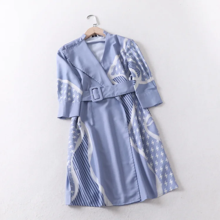 

One's V-neck Belt Slim Fit Slimming Non-symmetrical Casual Dress Women's Entity