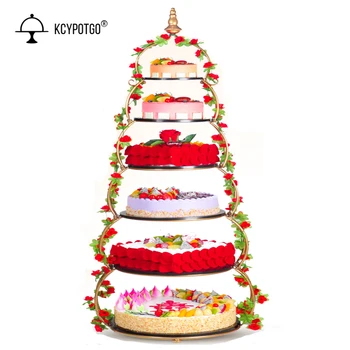 

Metal 6-layer Birthday Cake stand Multi-layer Wedding Creative Dessert Table Model Display Bracket