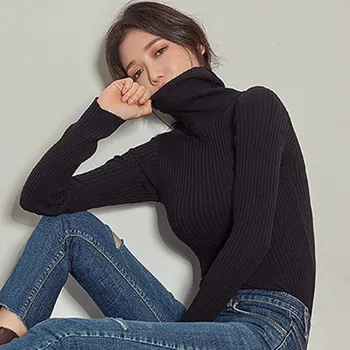 

Knitted Sweaters Women Spring Autumn Winter Bottoming Shirts high Collar Pullover Women Turtleneck 2020 Korean Style Tops
