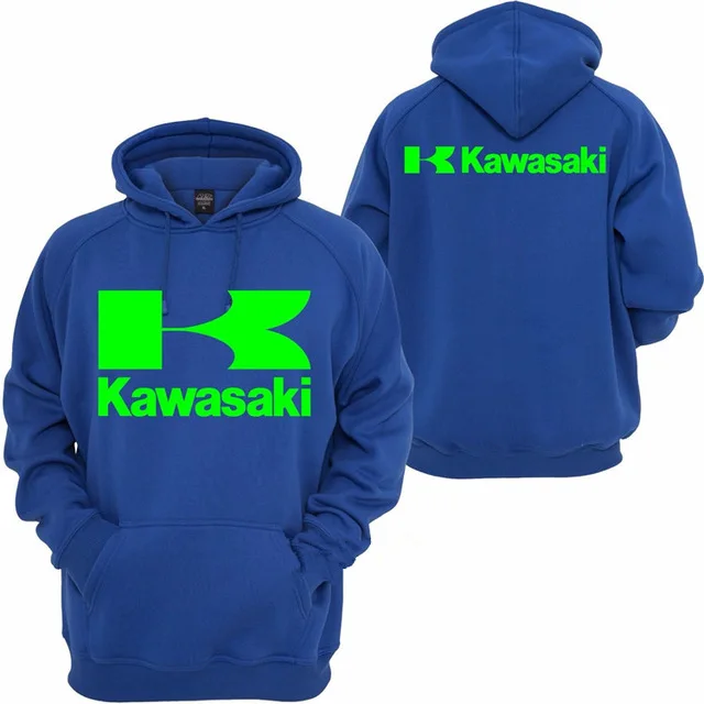 Для мужчин's высокое качество Для мужчин для Kawasaki гоночный мотоцикл Костюмы пуловер с рыцарем хлопчатобумажная Повседневная Толстовка blue G