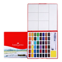 Faber Castell Твердые акварельные Краски 24./36/48 Цвета Арт Набор Портативный Краски приходят с акварель кисти ручка, палитра