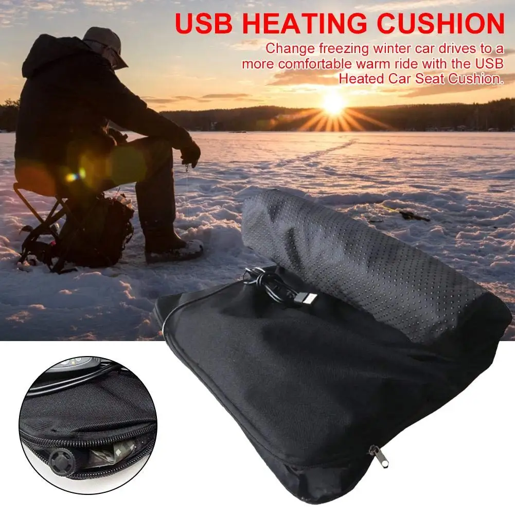 

Heating Cushion Pad USB Portable Warmn Inflatable Heating Cushion Heated Seat Cushions for Winter Outdoor Fishing Ski Office Car