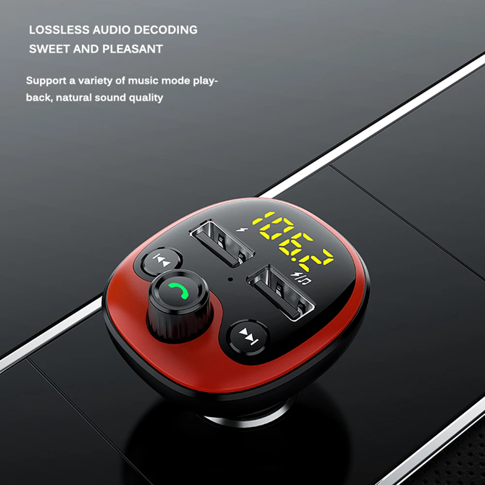 Onever fm-передатчик, Автомобильный MP3-плеер, адаптер, аккумулятор, беспроводной Bluetooth 5,0, автомобильный комплект, свободные руки, два порта USB, автомобильное зарядное устройство, стабильный