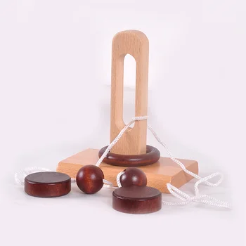 

Desk Novelty 3d Wooden Rope Loop Puzzle Iq Mind String Brain Teaser Game For Adults Kids Birthday Gifts