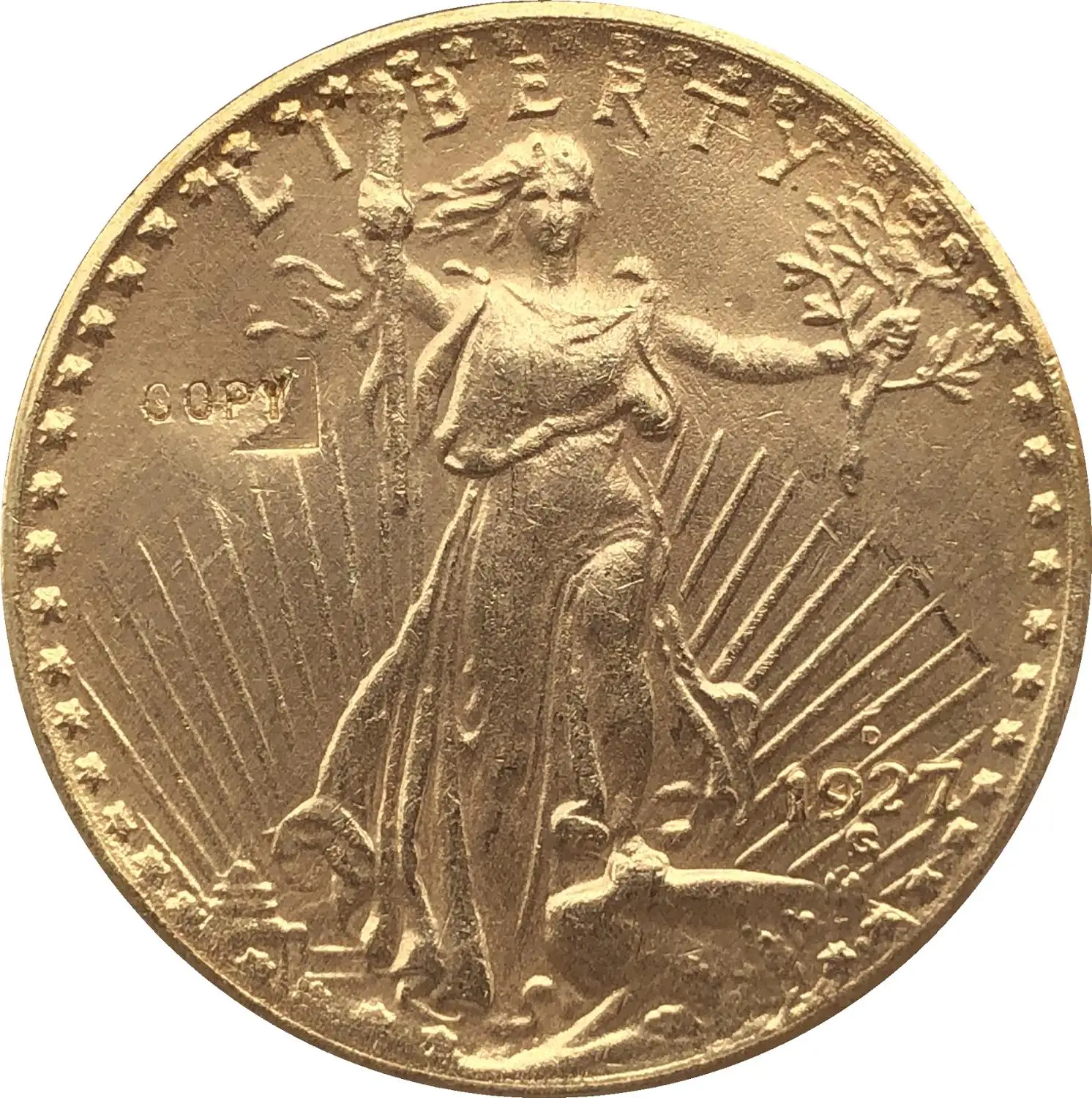 США 1927-D$20 St. Копия монеты с изображением гауденция