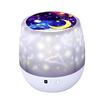 

Operated Night Rotating Light Sky Projector Battery Star Moon Bedside Lamp For Children Kids Baby Bedroom Nursery