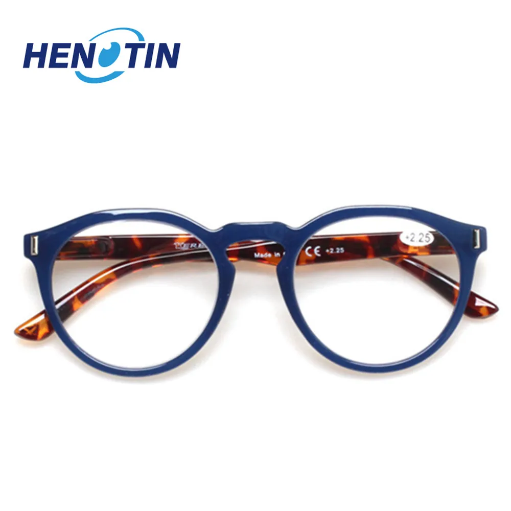 Blue Light Blocking Reading Glasses Spring Hinge Fashion Color Printing Round Frame Men and Women Reader 0.5 1.75 2.0 3.0 4.0 6