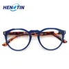 Blue Light Blocking Reading Glasses Spring Hinge Fashion Color Printing Round Frame Men and Women Reader 0.5 1.75 2.0 3.0 4.0 6