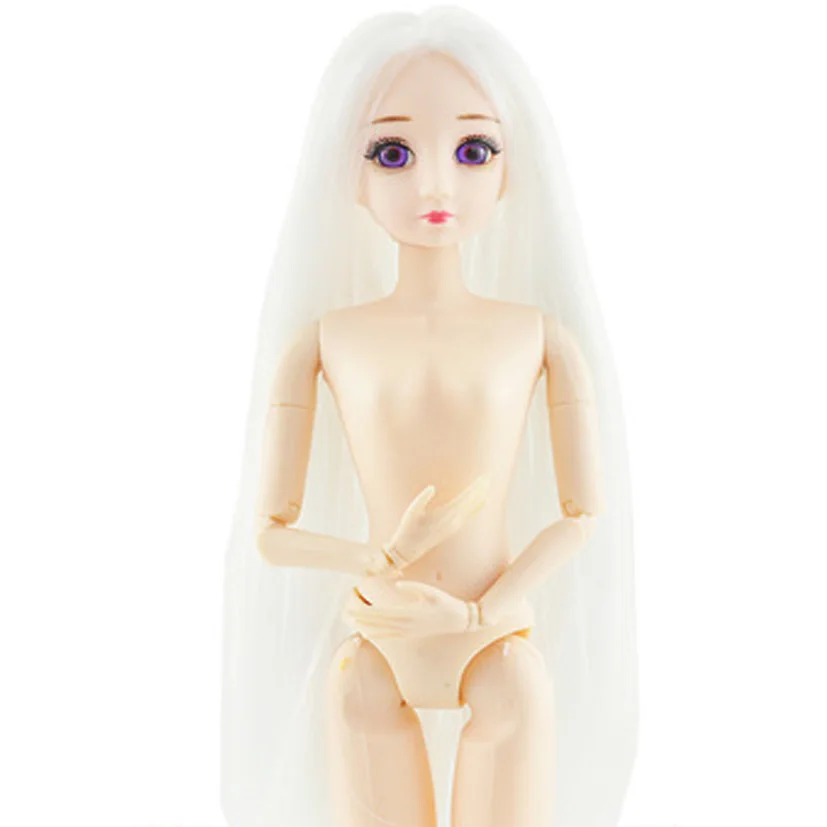 Кукла 30 см подвижные шарнирные куклы 3D глаза Bjd пластиковая кукла для девочек игрушки длинный парик женская обнаженная тело мода Рождество милый подарок