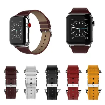 

Soft Strap for Apple IWatch Band 38/42mm Crazy-horse Leather Genuine Bands Compatible Apple watch series 1/2/3